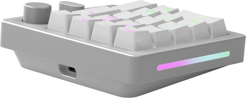 Glorious GMMK Mechanical Numpad- 10 Key USB Programmable Keypad - Hot Swappable, Volume Control, RGB Backlit, Wired & Wireless Bluetooth - Laptop & Keyboard Accessories- White - Image 3